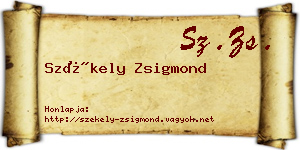 Székely Zsigmond névjegykártya
